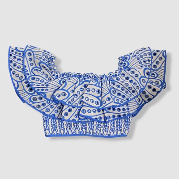 CHARO RUIZ Clara off-the-shoulder crop top - Picture 1 of 4